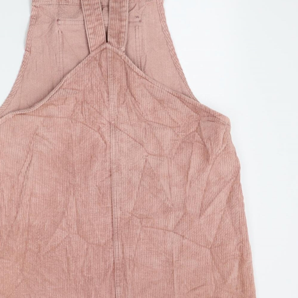 Missguided Womens Pink  Corduroy Pinafore/Dungaree Dress  Size 12