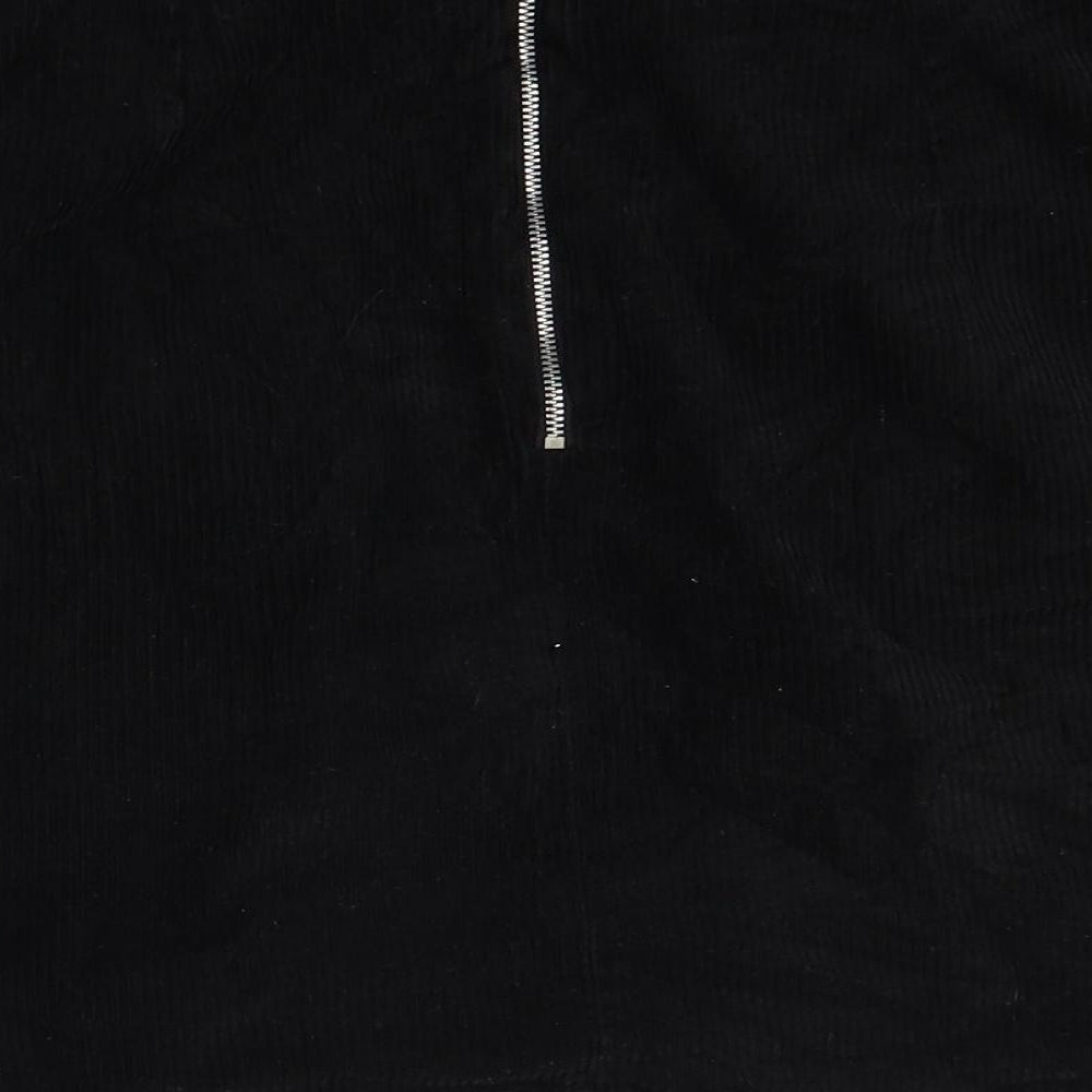 New Look Womens Black  Corduroy A-Line Skirt Size 10