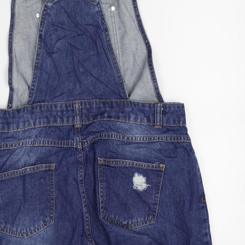 Select Womens Blue   Dungaree One-Piece Size 18  - dungaree shorts, distressed