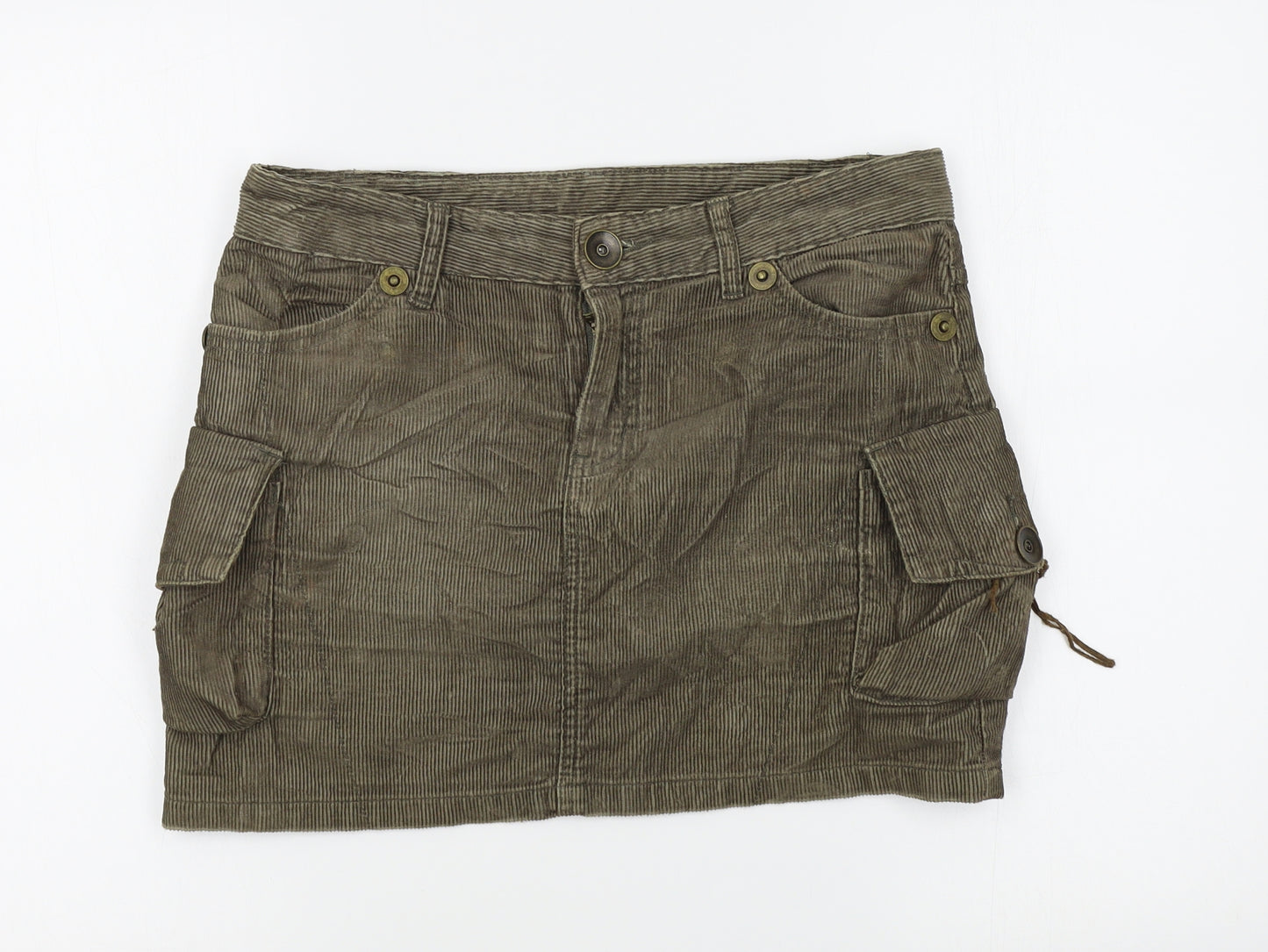 Papaya Womens Beige  Corduroy Mini Skirt Size 10