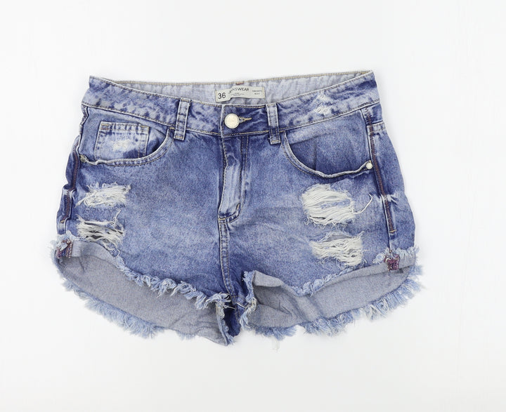 C&A Womens Blue   Boyfriend Shorts Size 8 - distressed