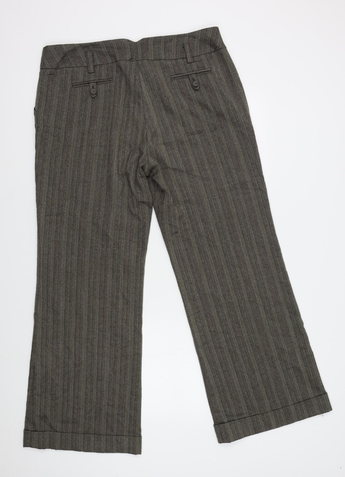 Dorothy Perkins Womens Brown Herringbone  Bloomer Trousers Size 16 L29 in