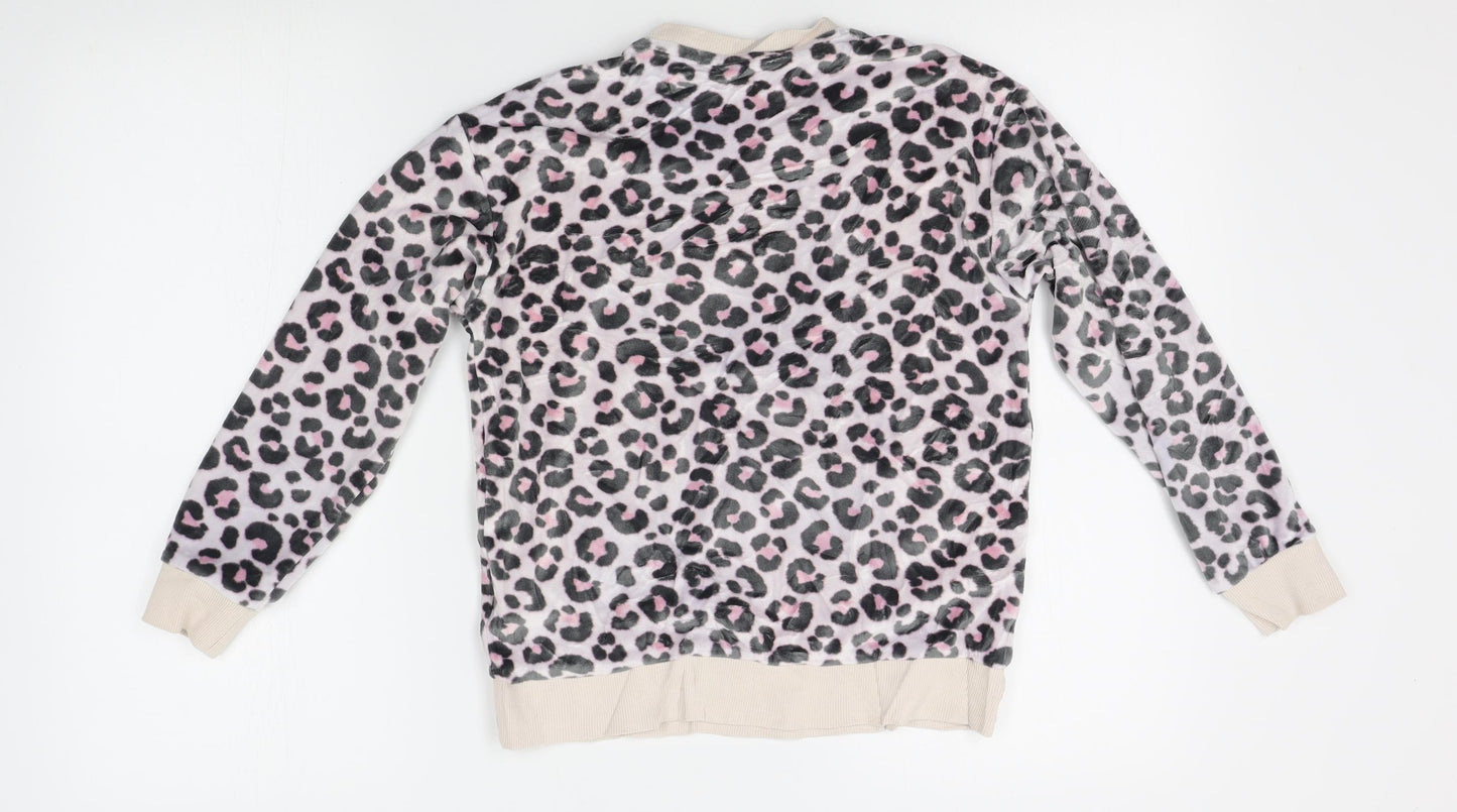 M&S Girls Purple Animal Print  Pullover Jumper Size 10-11 Years