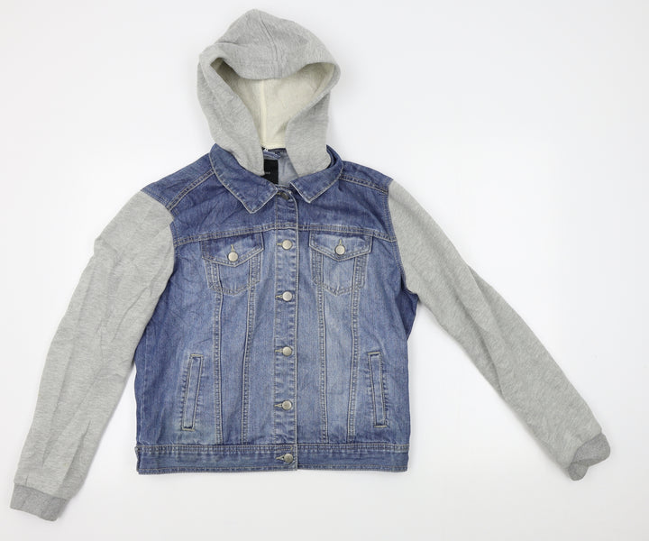 FOREVER 21 Womens Blue Jacket Size M - removable hood