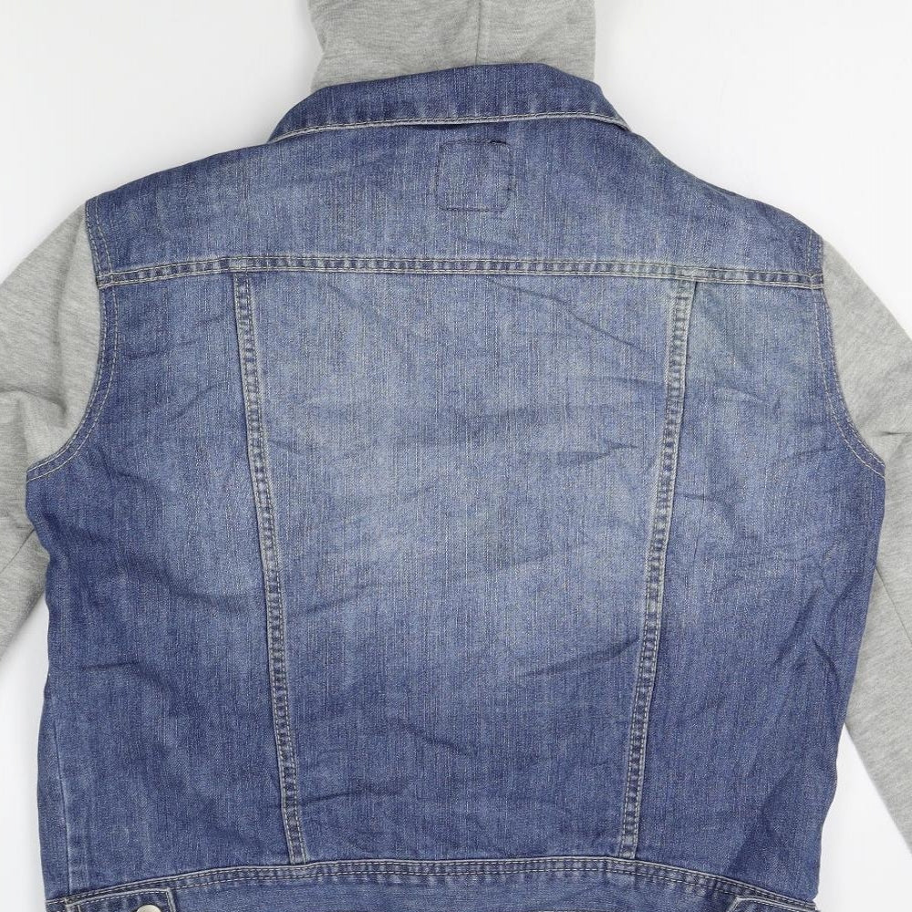 FOREVER 21 Womens Blue   Jacket  Size M  - removable hood