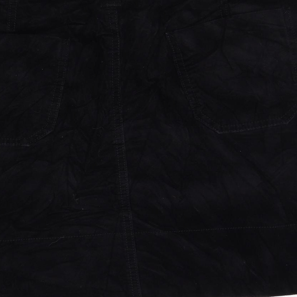 M&S Womens Black  Corduroy Straight & Pencil Skirt Size 10
