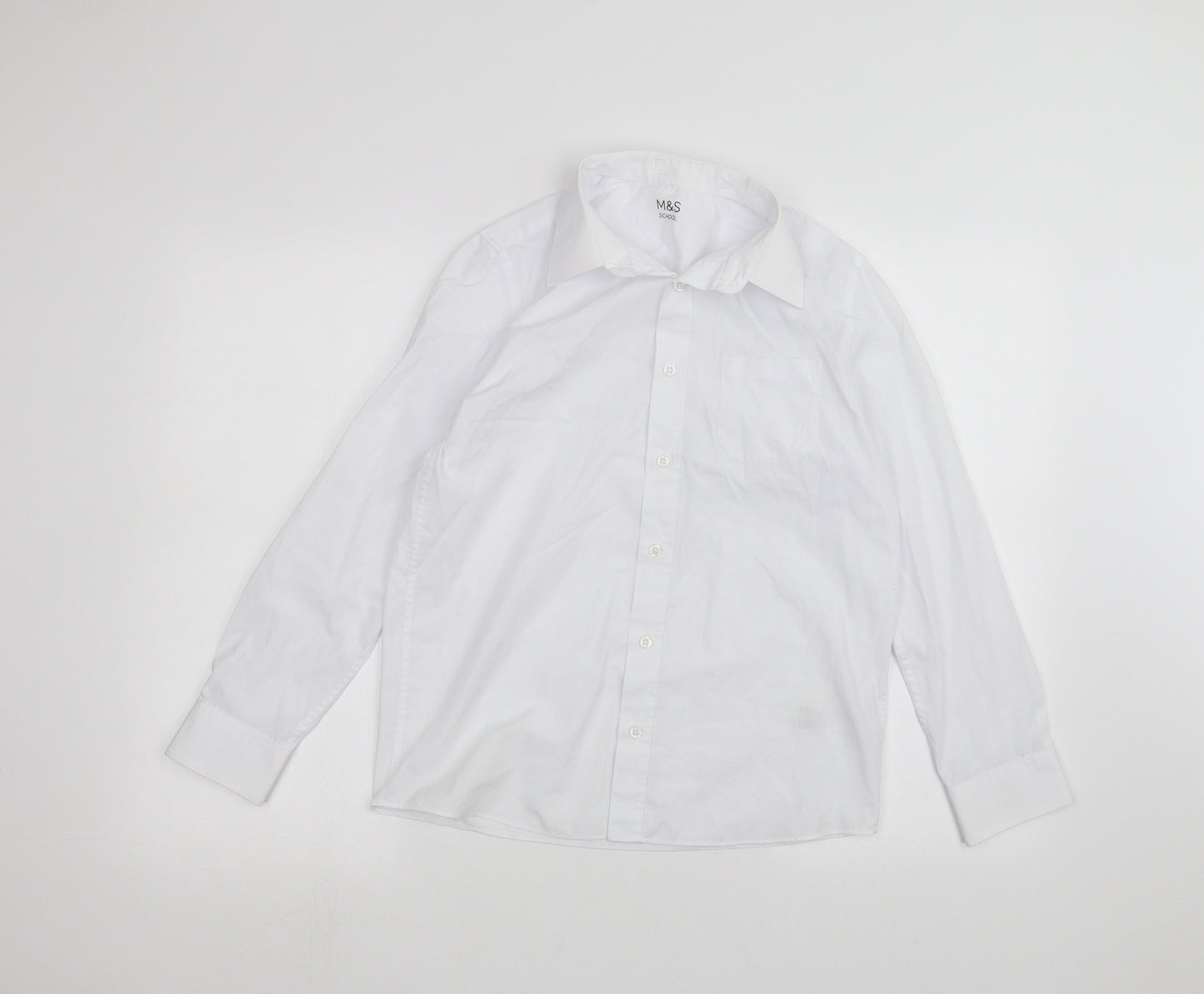 Marks and Spencer Boys White   Basic Button-Up Size 12-13 Years