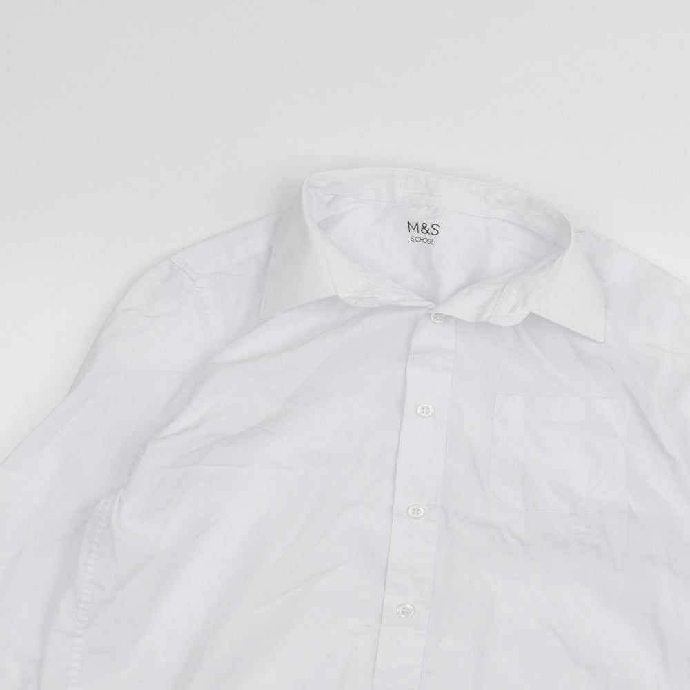Marks and Spencer Boys White   Basic Button-Up Size 12-13 Years