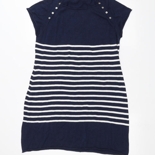 serophine Womens Blue Striped  Basic T-Shirt Size 14