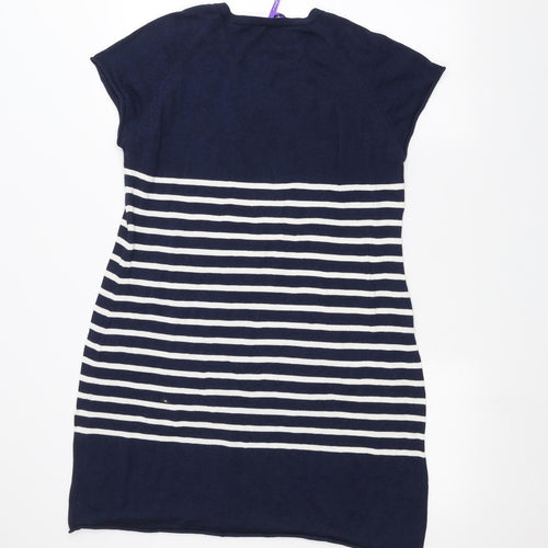 serophine Womens Blue Striped  Basic T-Shirt Size 14