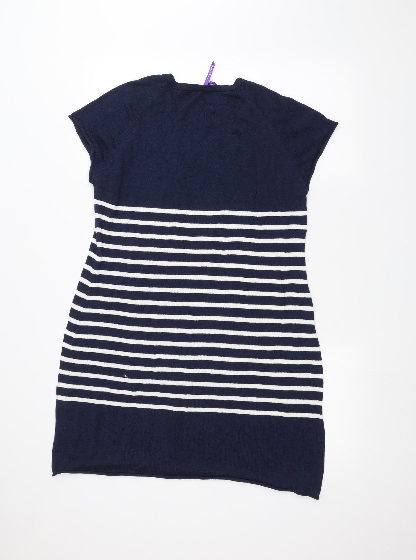 serophine Womens Blue Striped  Basic T-Shirt Size 14