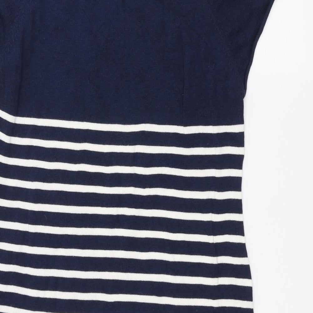 serophine Womens Blue Striped  Basic T-Shirt Size 14