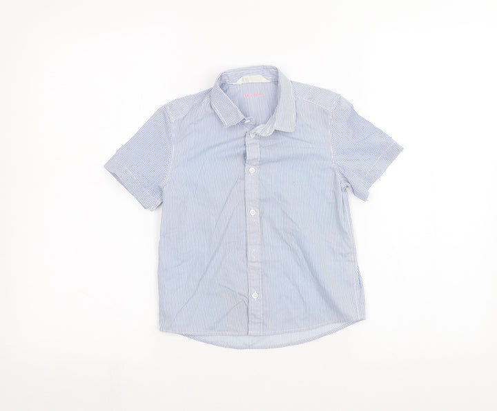 H&M Boys Blue Striped Basic Button-Up Size 5-6 Years