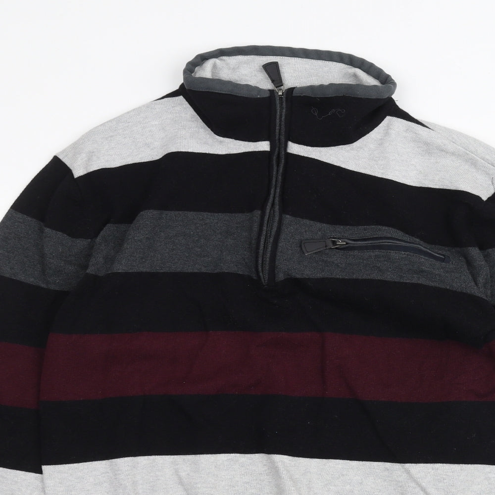 Lakeland Mens Black Striped  Pullover Jumper Size M