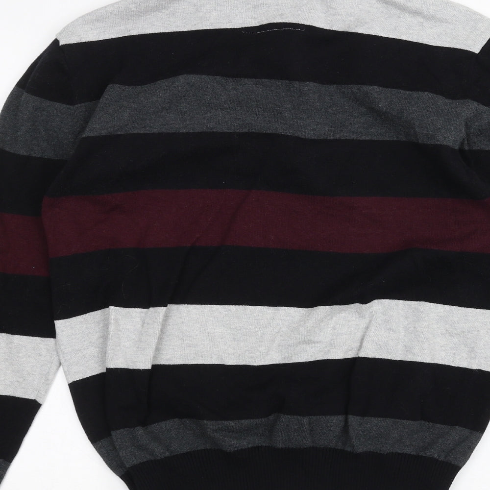 Lakeland Mens Black Striped  Pullover Jumper Size M