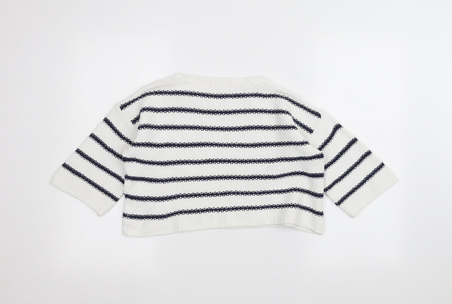 New Look Girls White Striped  Pullover Jumper Size 12-13 Years