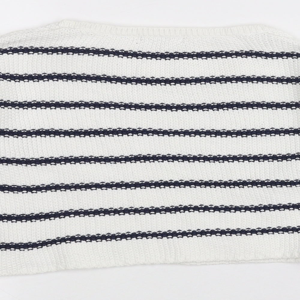 New Look Girls White Striped  Pullover Jumper Size 12-13 Years
