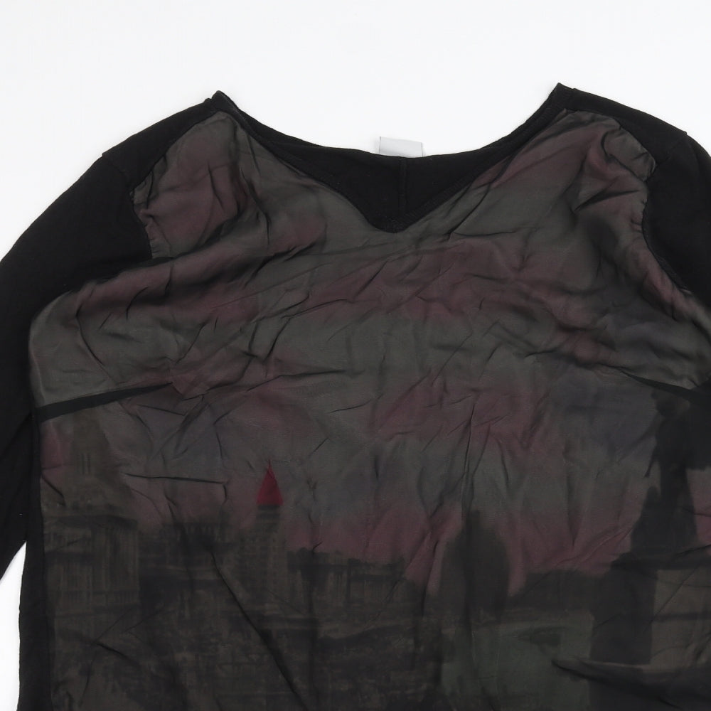 Miss Captain Womens Black   Basic T-Shirt Size 14