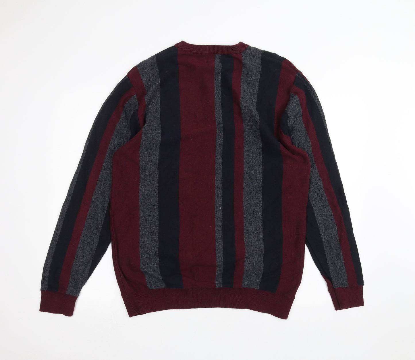 NEXT Mens Red Striped  Pullover Jumper Size XL