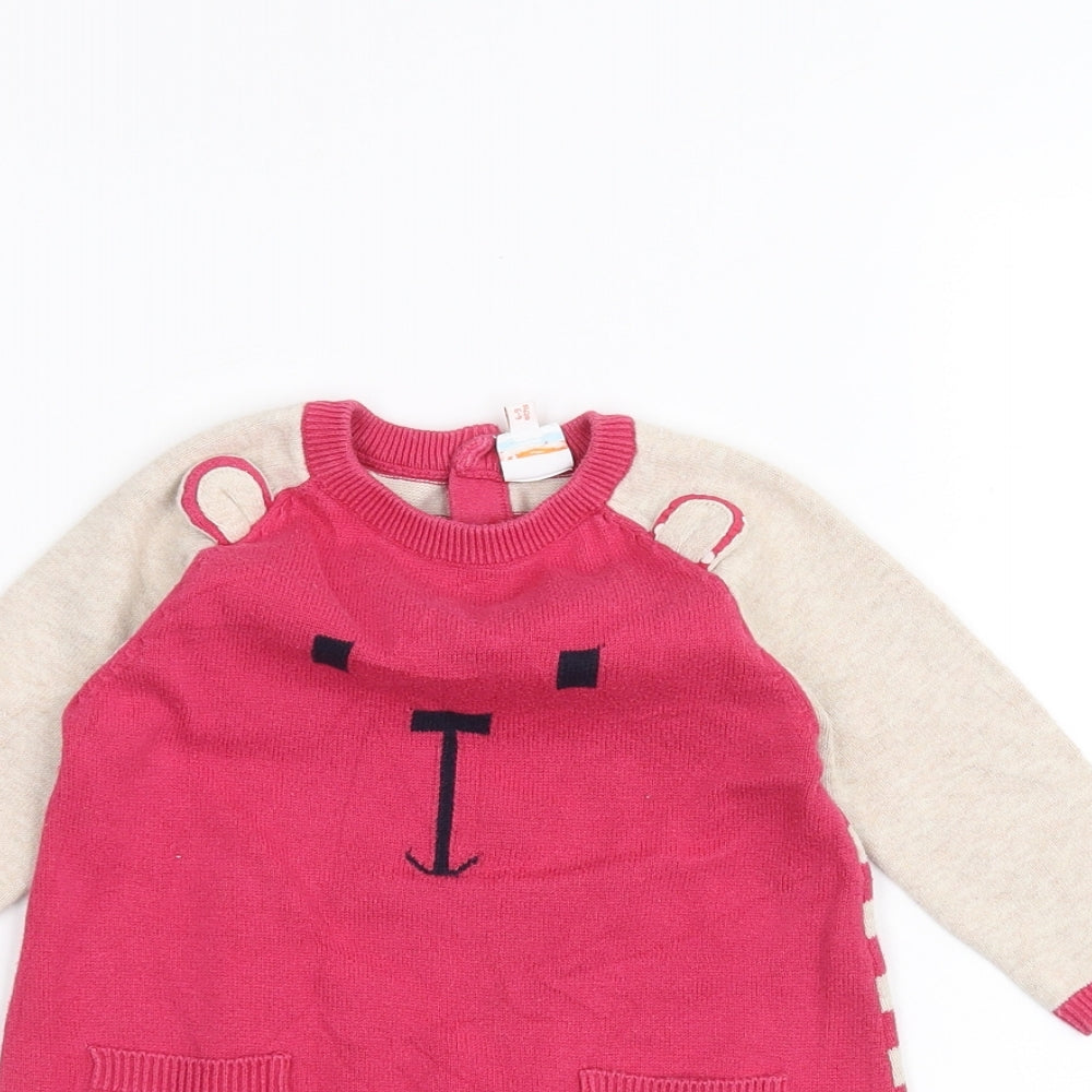 Blue Zoo Baby White Striped  Pullover Jumper Size 6-9 Months