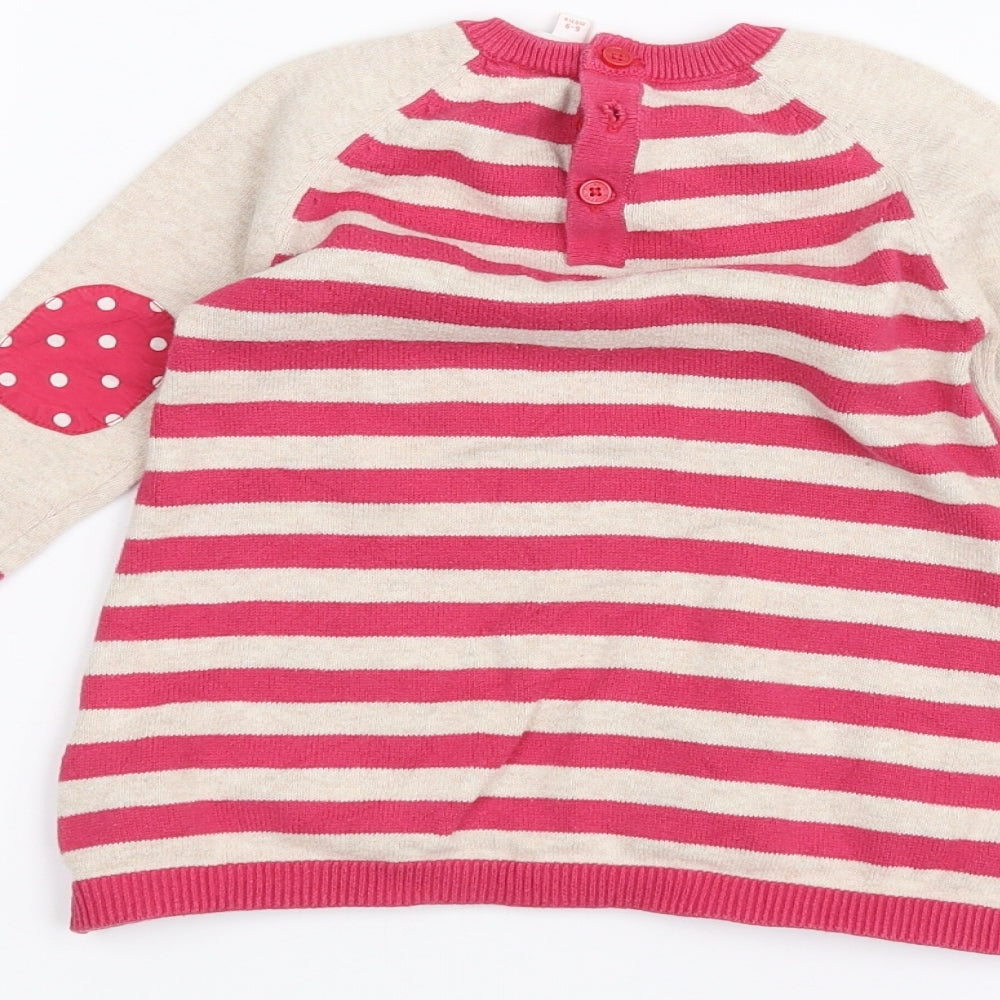 Blue Zoo Baby White Striped  Pullover Jumper Size 6-9 Months