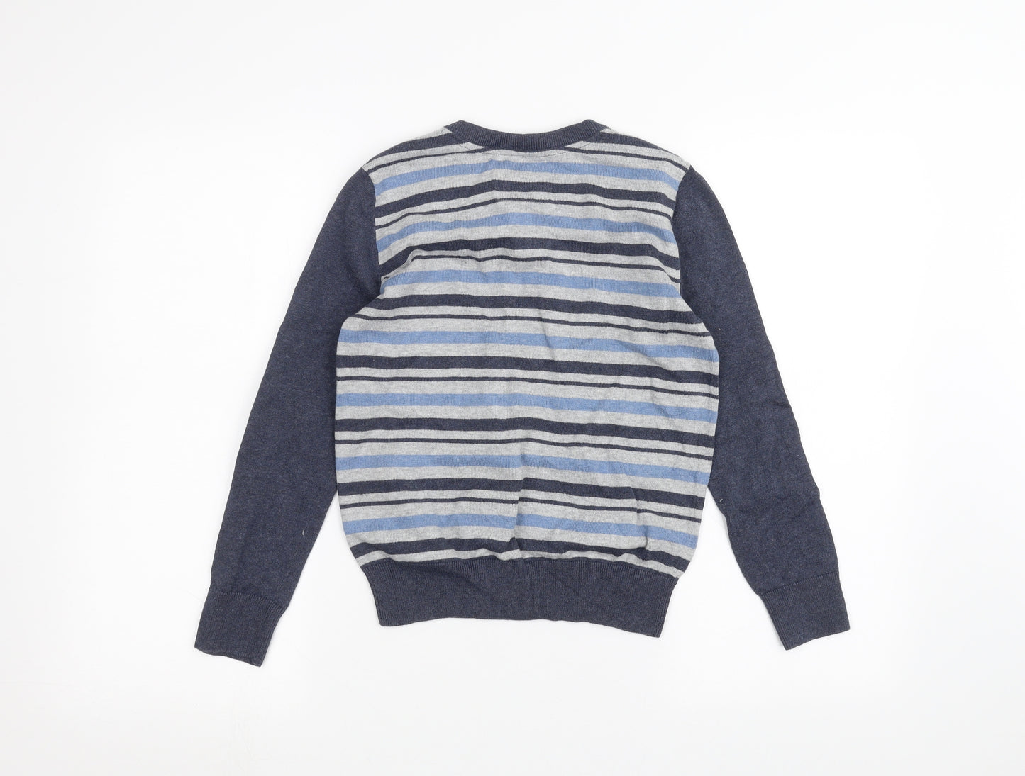 Undeniable Dudes Boys Blue Striped  Pullover Jumper Size 10 Years