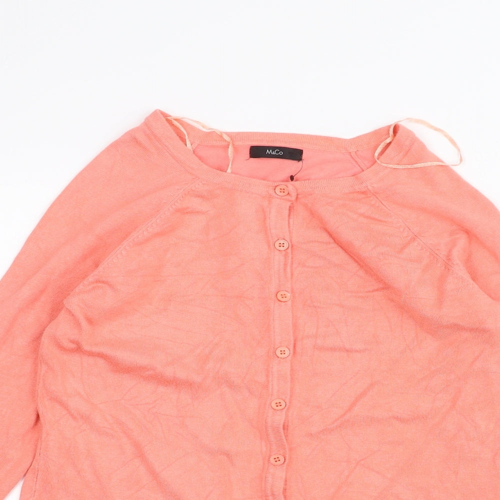 M&Co Womens Pink   Cardigan Jumper Size 10