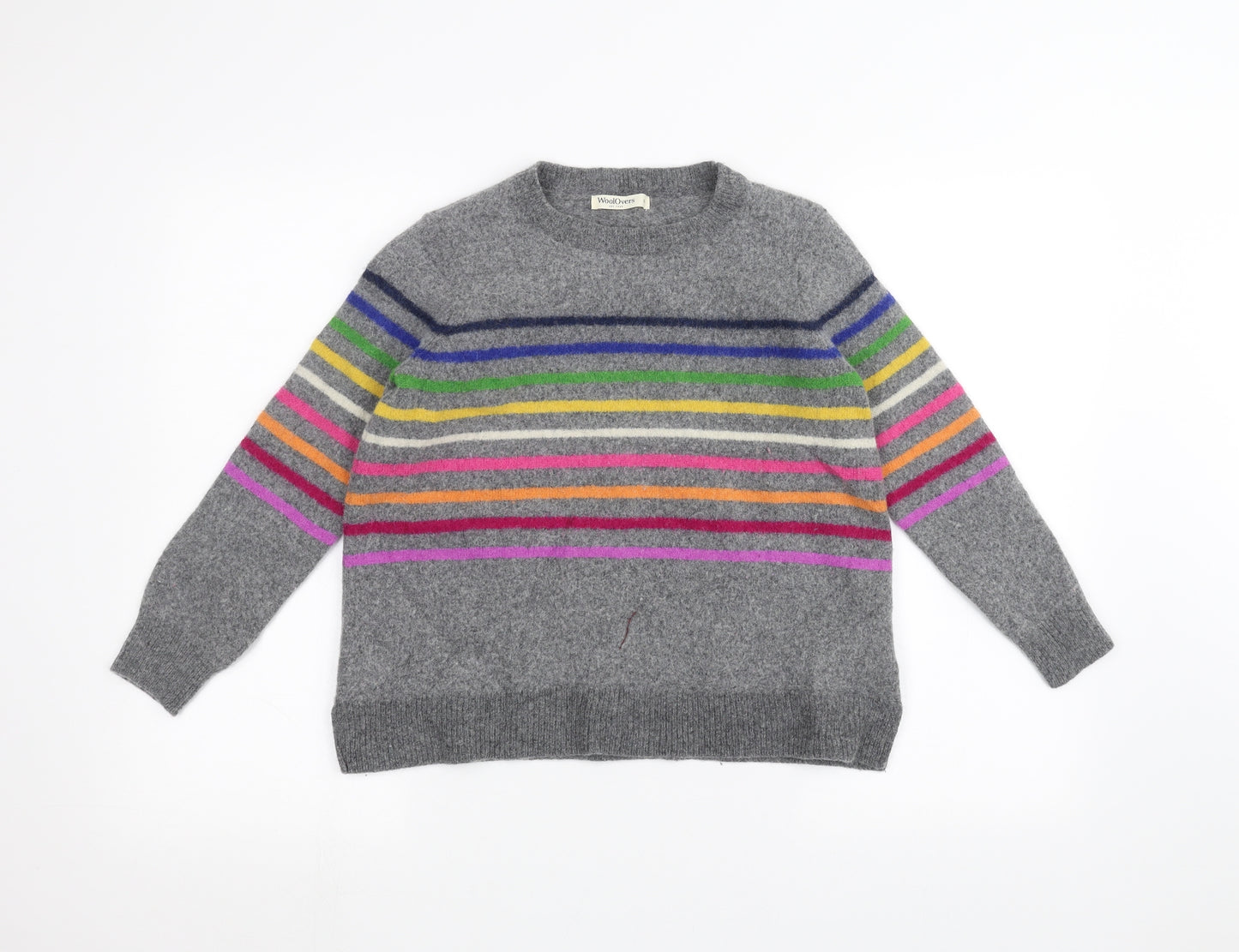 woollovers Girls Grey Striped  Pullover Jumper Size L