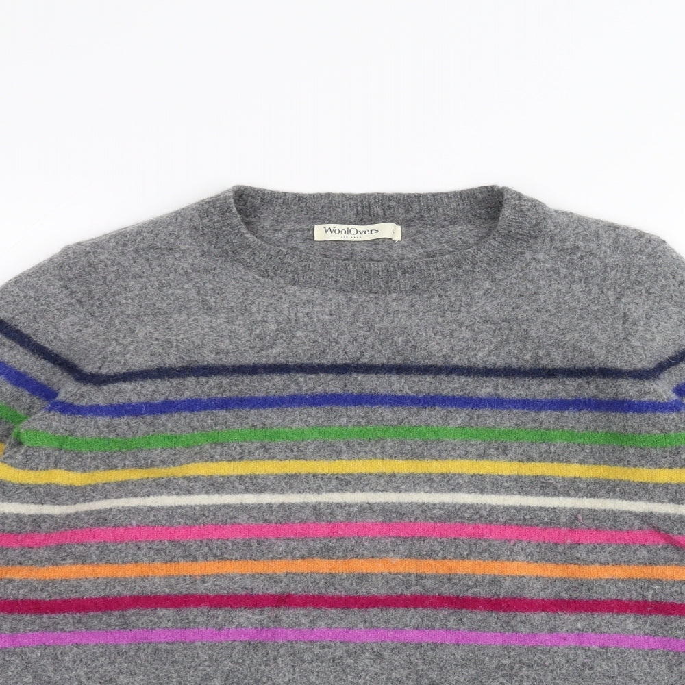 woollovers Girls Grey Striped  Pullover Jumper Size L
