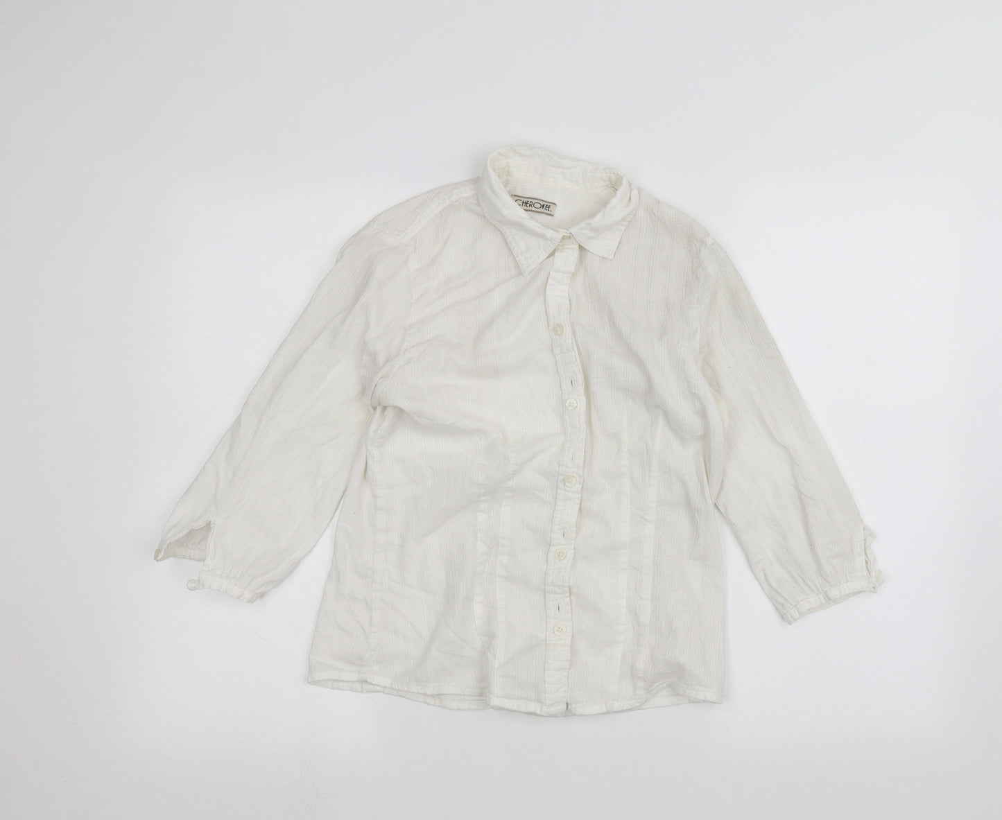 Cherokee Womens White   Basic Button-Up Size 10