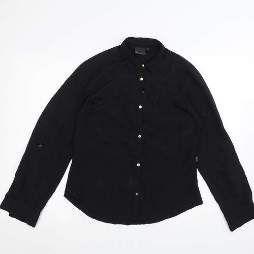 Incorporatewear Womens Black   Basic Button-Up Size 10