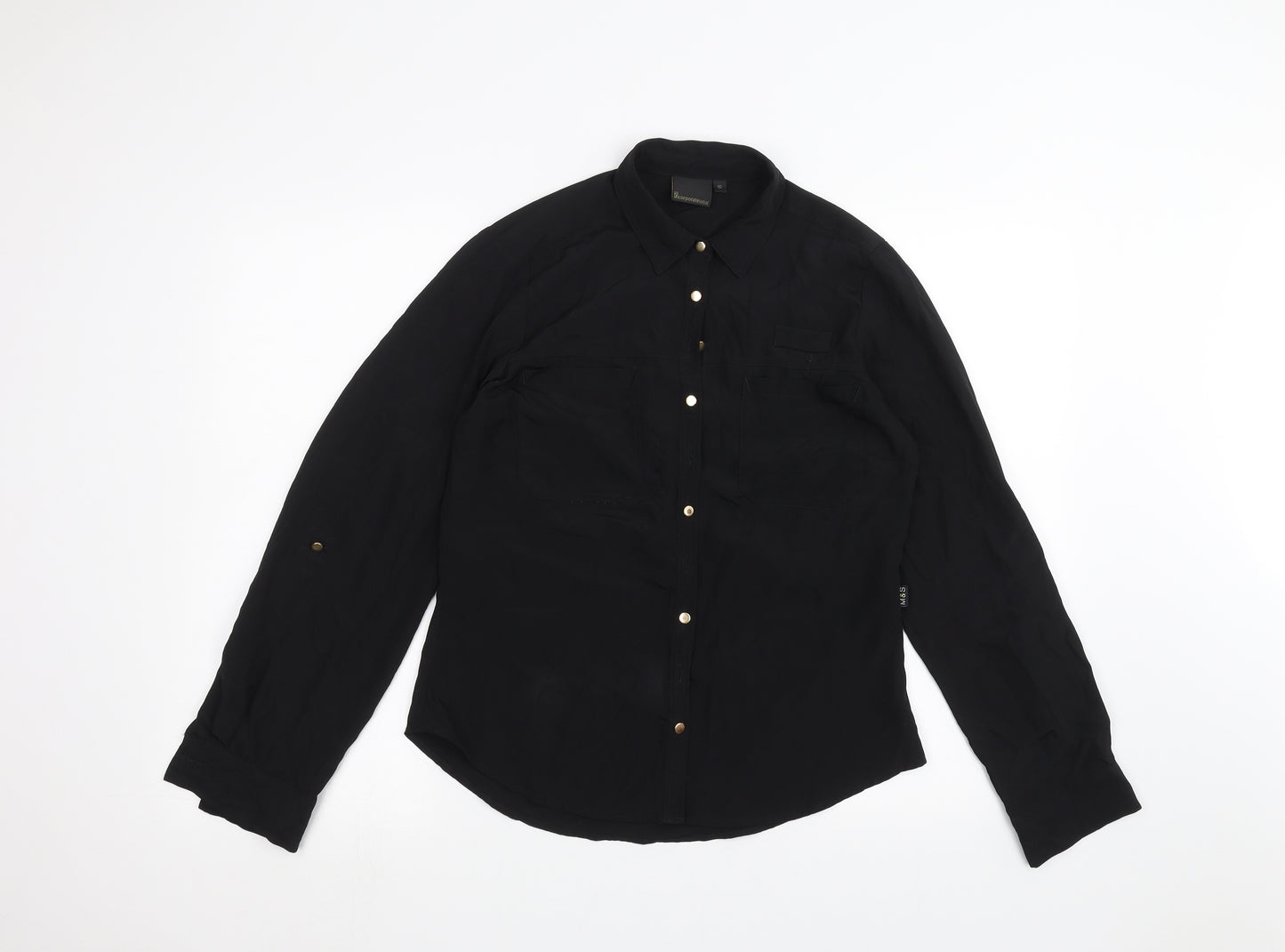 Incorporatewear Womens Black   Basic Button-Up Size 10
