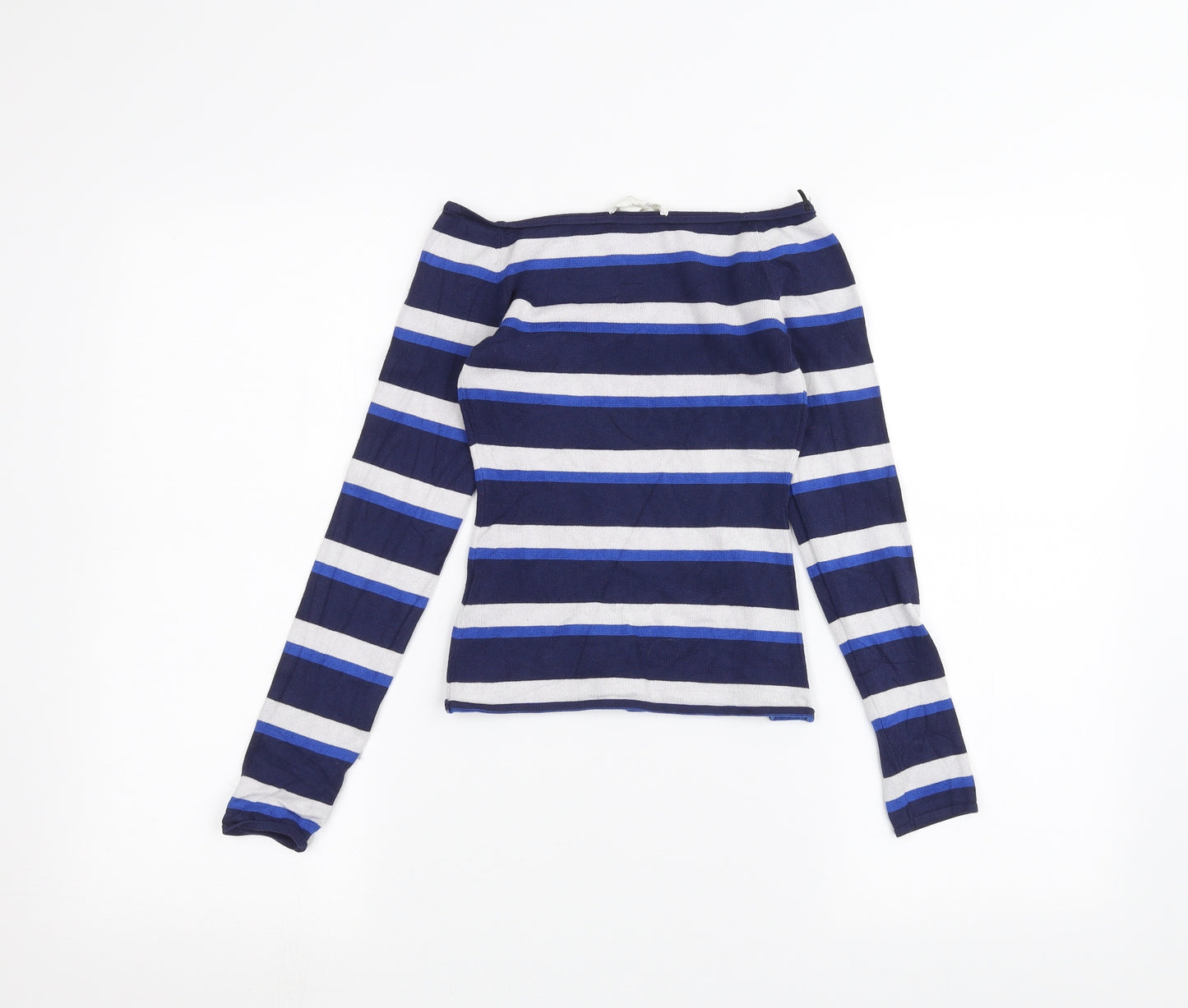 H&M Womens Blue Striped  Basic T-Shirt Size XS