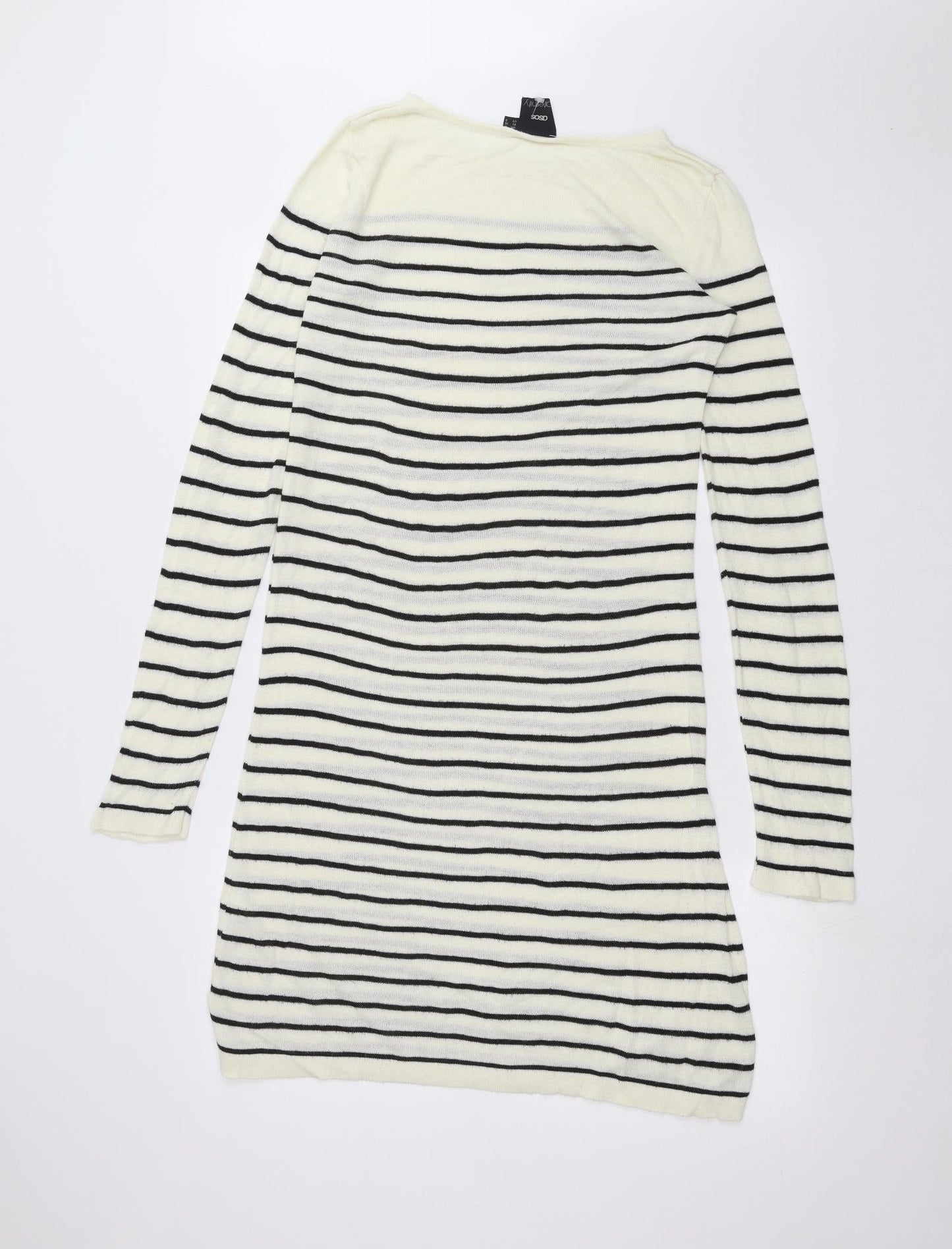 ASOS Womens White Striped  A-Line  Size 10