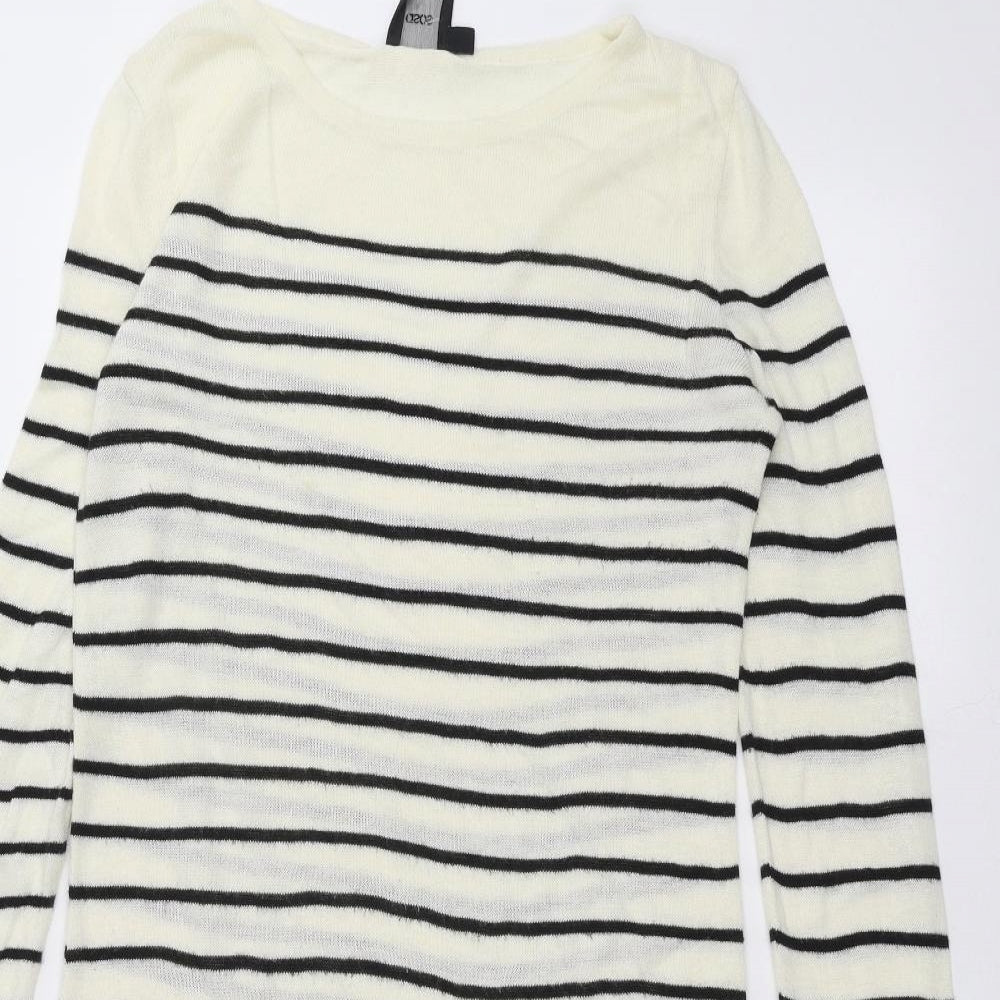 ASOS Womens White Striped  A-Line  Size 10