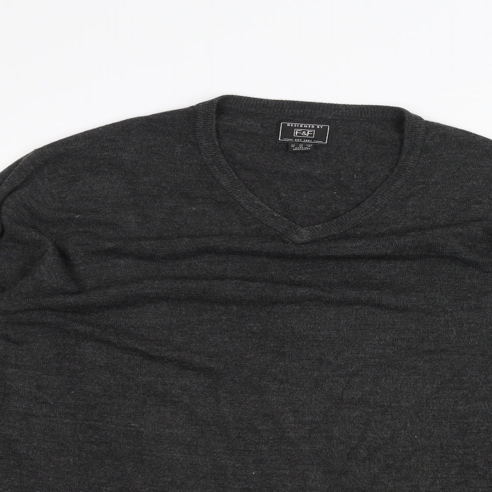 F&F Mens Black   Pullover Jumper Size XL