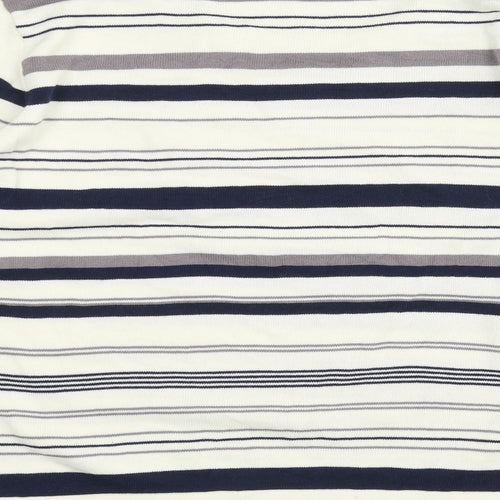 Cotswold Womens White Striped  Pullover Jumper Size 2XL