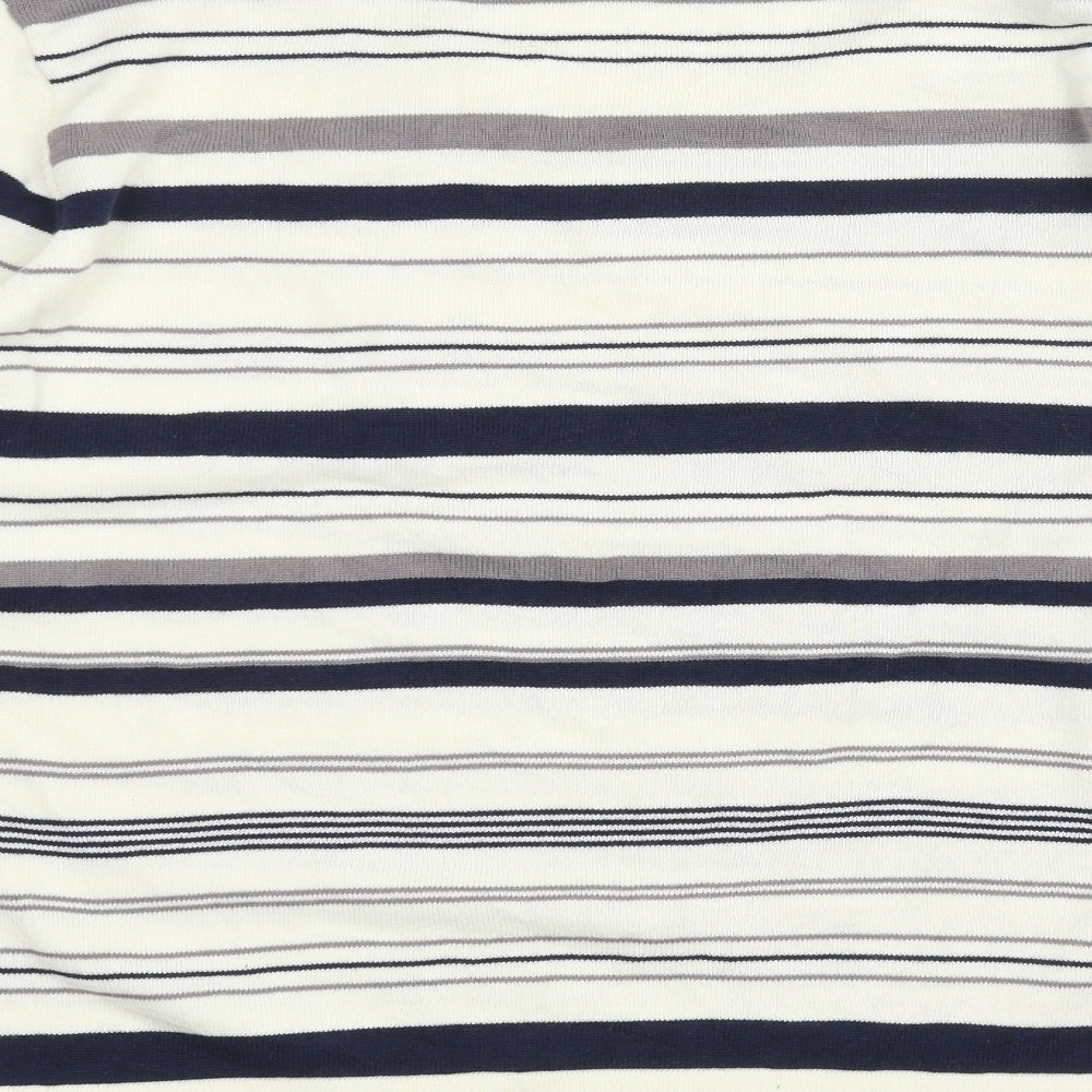 Cotswold Womens White Striped  Pullover Jumper Size 2XL