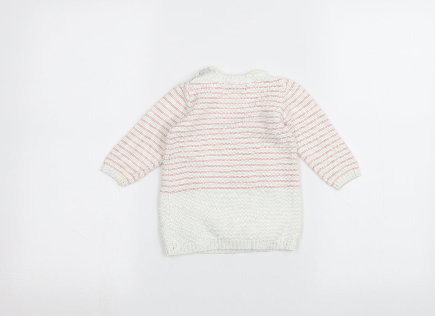 Primark Baby White Striped  Pullover Jumper Size 9-12 Months