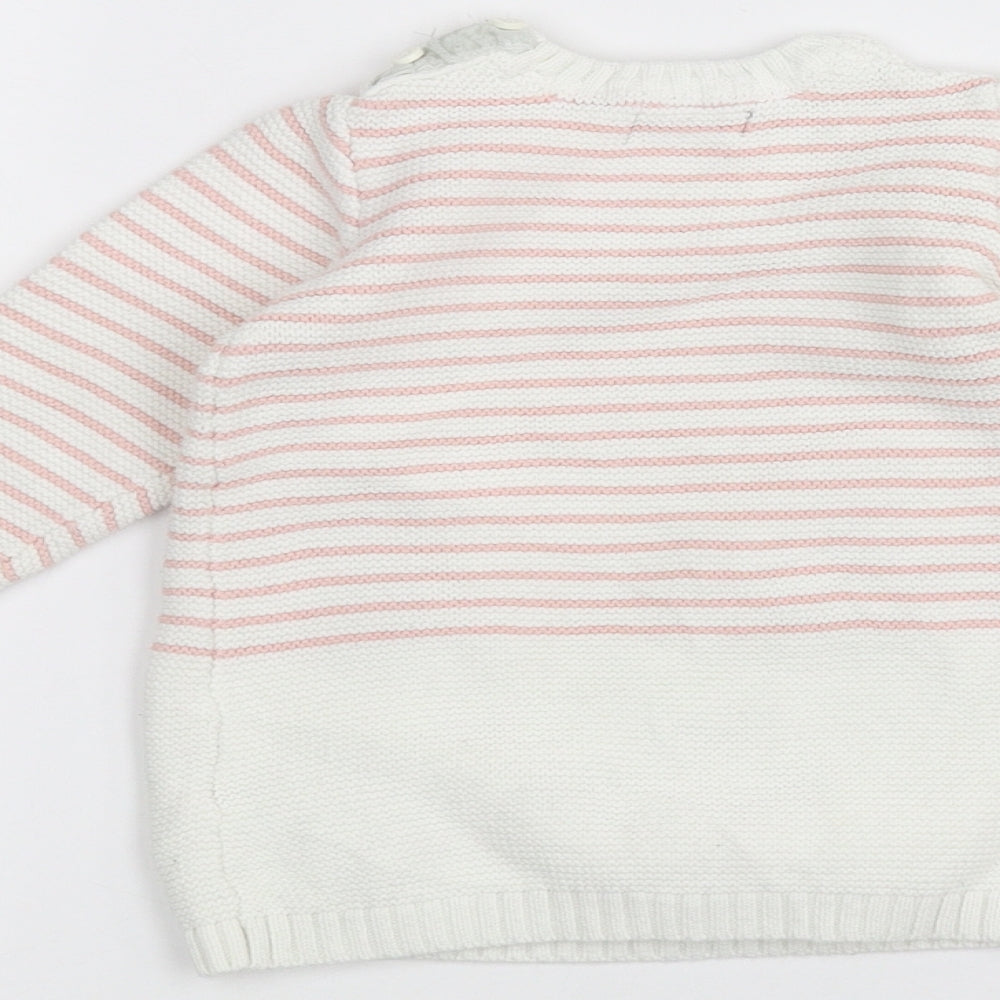 Primark Baby White Striped  Pullover Jumper Size 9-12 Months