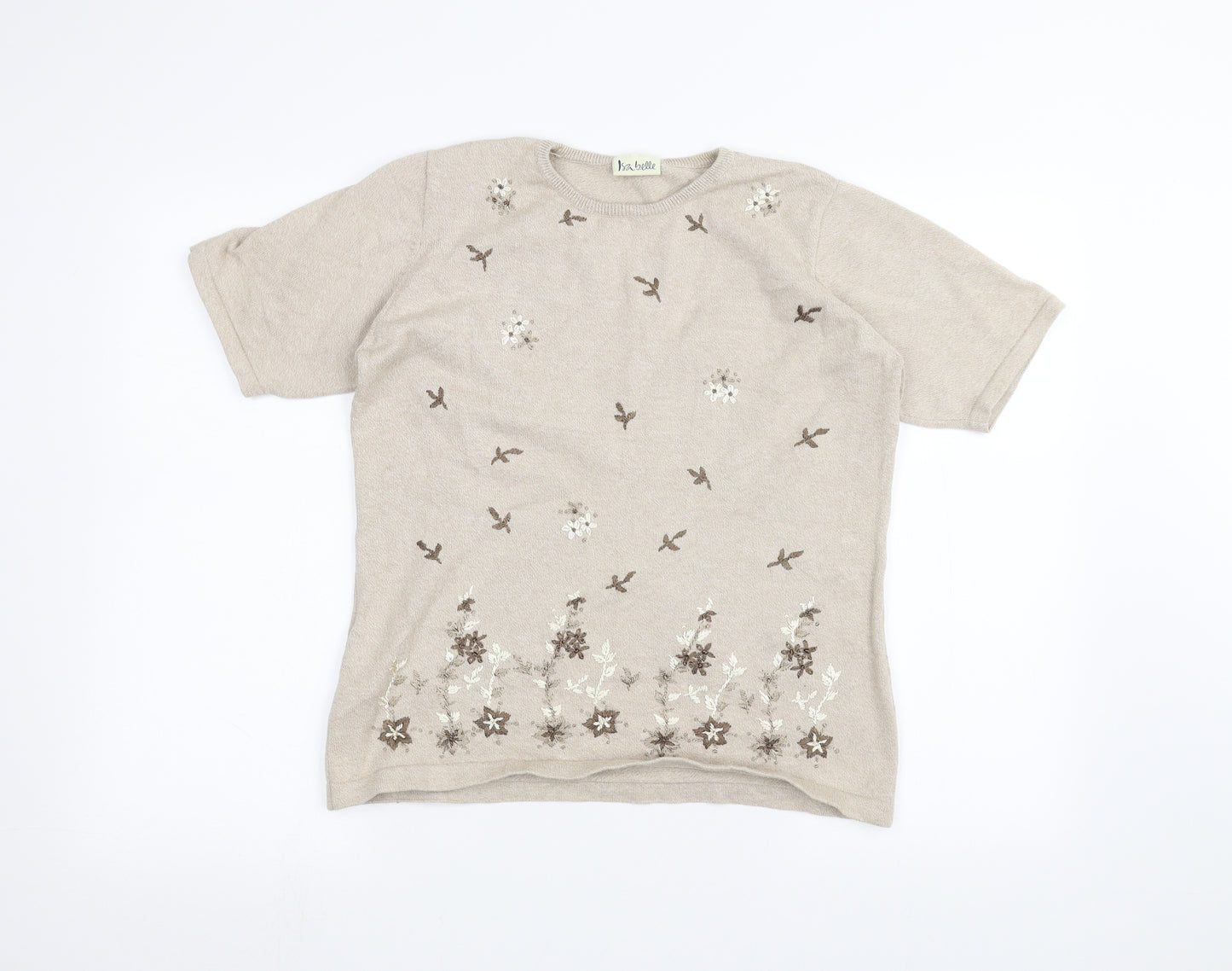 isabelle Womens Beige   Basic T-Shirt Size M