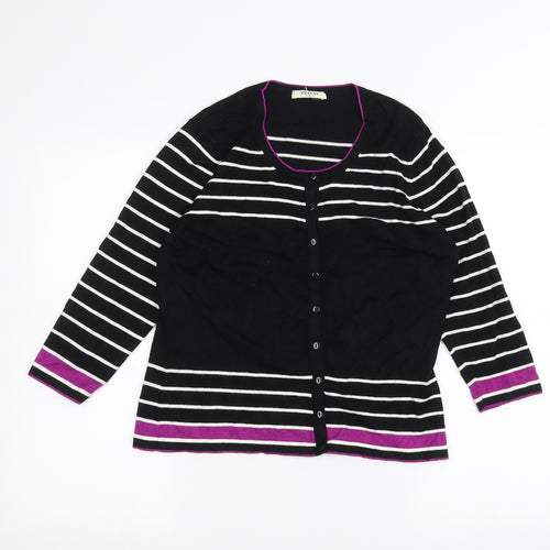 Precis Womens Black Striped  Cardigan Jumper Size M