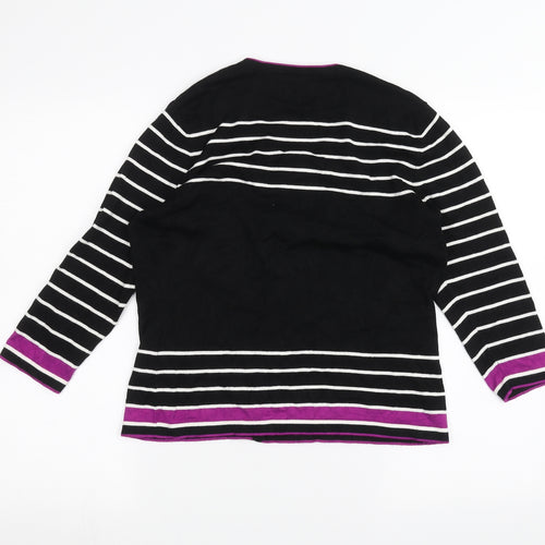 Precis Womens Black Striped  Cardigan Jumper Size M