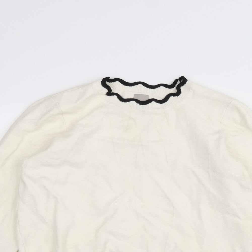 H&M Womens White   Pullover Jumper Size S