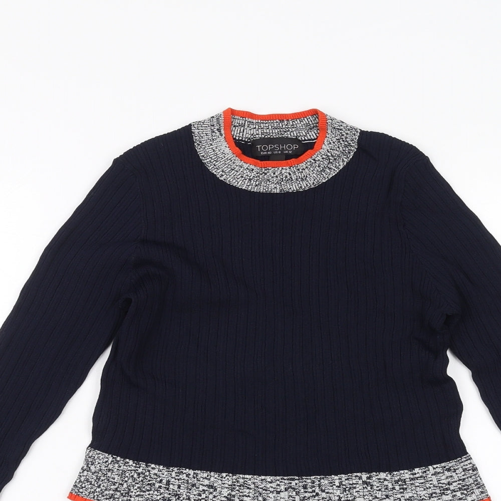 Topshop Womens Blue   Basic T-Shirt Size 12