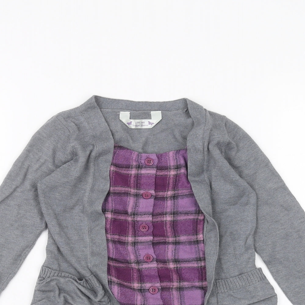 Matalan Girls Grey   Cardigan Jumper Size 3-4 Years