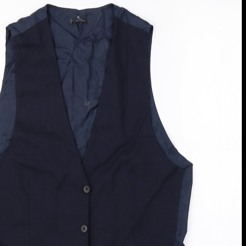 Marks & Spencer Mens Blue   Jacket Suit Waistcoat Size L