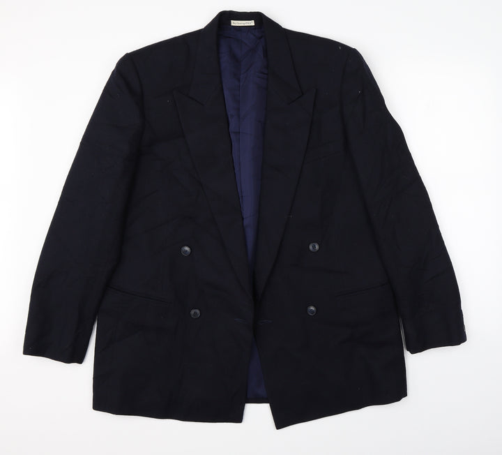 Bauman Mens Blue Jacket Suit Jacket Size 40