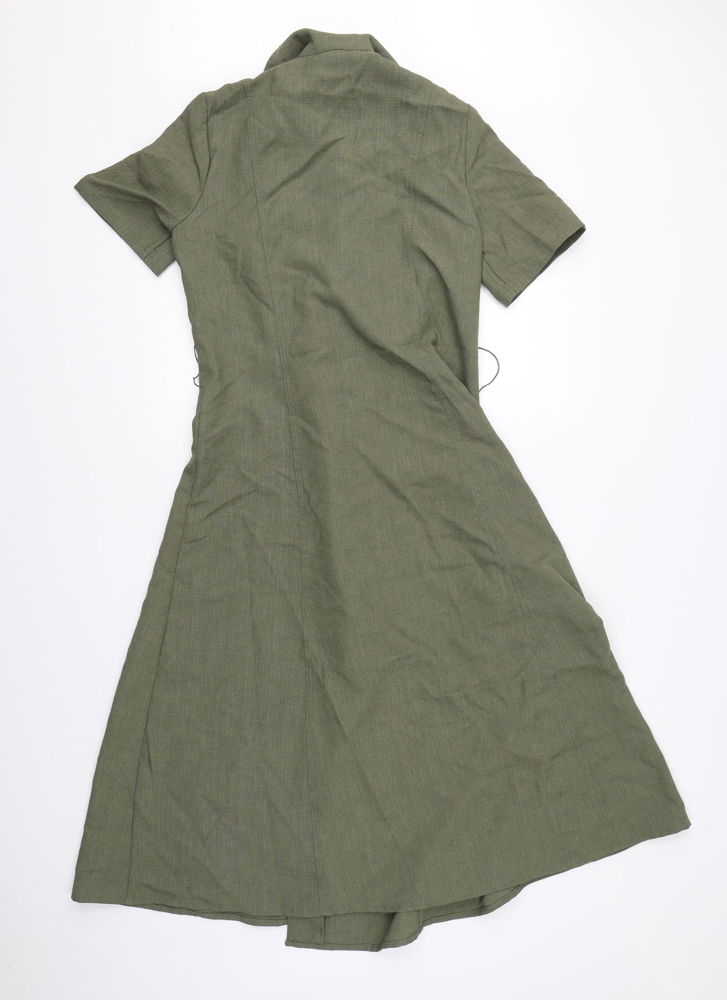 M&S Womens Green   Overcoat Coat Size 10