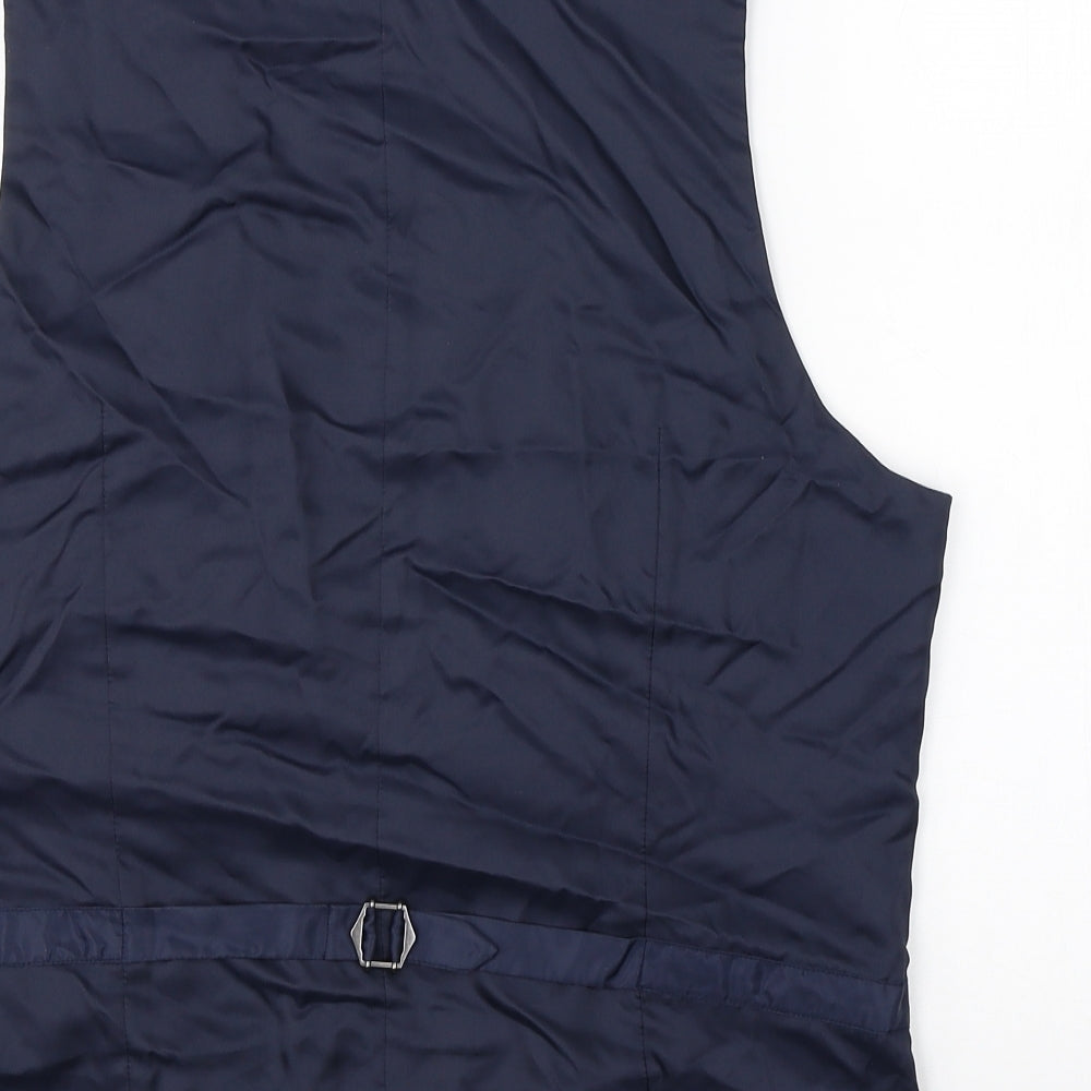 M&S Mens Blue   Jacket Suit Waistcoat Size L